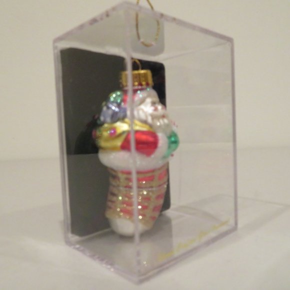Christmas Glass Ornament Santa Handcrafted by Unique Treasure Gift Box Keepsake - Picture 5 of 6